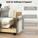 111.5'' Modular Sectional Sofa with Movable Ottomans, U Shaped Cloud Couch for Living Room, 3-Seat