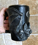 Vampire Bat Mug | Hand Sculpted Resin Gothic Art Mug with Stainless Steel Liner| Spooky Bat Mug, Halloween Gift and Gothic Home Decor