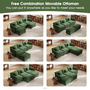 111.5'' Modular Sectional Sofa with Movable Ottomans, U Shaped Cloud Couch for Living Room, 3-Seat