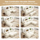 111.5'' Modular Sectional Sofa with Movable Ottomans, U Shaped Cloud Couch for Living Room, 3-Seat