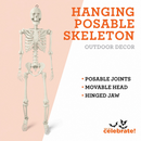Hanging Posable Skeleton Decoration, White, 5', Halloween by Way To Celebrate