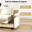 111.5'' Modular Sectional Sofa with Movable Ottomans, U Shaped Cloud Couch for Living Room, 3-Seat