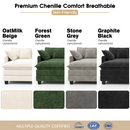 111.5'' Modular Sectional Sofa with Movable Ottomans, U Shaped Cloud Couch for Living Room, 3-Seat