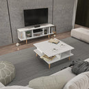 Akya 35 inch Wide Square Coffee Table with Open Shelf Storage