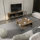 Akya 35 inch Wide Square Coffee Table with Open Shelf Storage