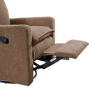 Soho Baby Coventry Upholstered Glider Recliner Rocking Chair, Green Guard Gold Certified, 360° Swivel For Nursery And Living Room – Boucle Teddy Brown