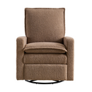 Soho Baby Coventry Upholstered Glider Recliner Rocking Chair, Green Guard Gold Certified, 360° Swivel For Nursery And Living Room – Boucle Teddy Brown