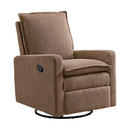 Soho Baby Coventry Upholstered Glider Recliner Rocking Chair, Green Guard Gold Certified, 360° Swivel For Nursery And Living Room – Boucle Teddy Brown