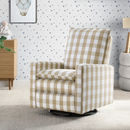 Soho Baby Coventry Upholstered Glider Recliner Rocking Chair, Green Guard Gold Certified, 360° Swivel For Nursery And Living Room – Boucle Teddy Brown