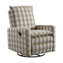 Soho Baby Coventry Upholstered Glider Recliner Rocking Chair, Green Guard Gold Certified, 360° Swivel For Nursery And Living Room – Boucle Teddy Brown