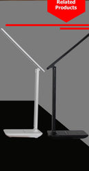 Modern Business Led Office Desk Lamp Touch Dimmable Foldable With Calendar Temperature Alarm Clock table Reading Light Decorative Table Lamp Cute Study Lamps for Bedroom Décor