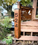 XL Home Address Solar Pillar Light - Steel